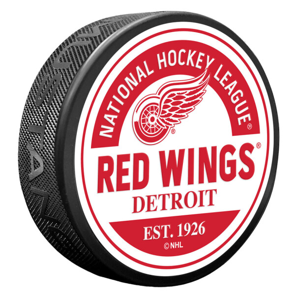 Mustang Puk Detroit Red Wings NHL Block Textured Puck