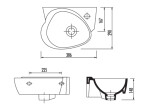 SAPHO - KID keramické umývátko dětské 39x29cm, barevný potisk CK035-FF