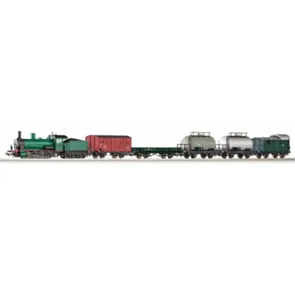 Piko 97942 Startovací sada Nákladní vlak s parní lokomotivou Rh 71 (G 7.1) SNCB III