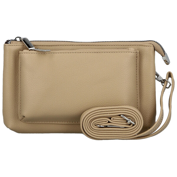 Trendy dámská koženková crossbody kabelka Aksila, béžová