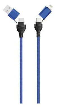 2GO černá, modrá / Nabíjecí kabel 4v1 / USB-A, USB-C - USB-C, Lightning / 1,2 m (797368)