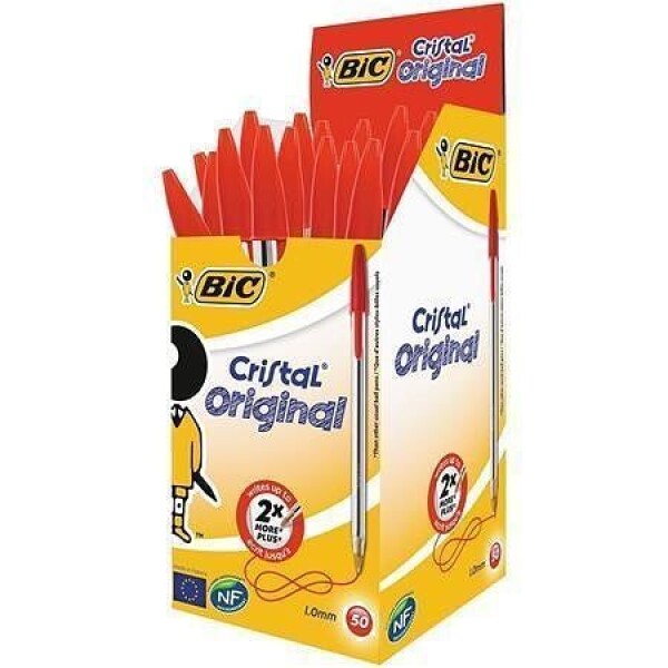 Kuličkové pero BIC Cristal - červené, 50ks