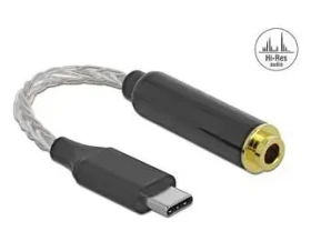 DeLock USB-C na 4,4 mm 5pin Jack černá / Audio adaptér / 12,5 cm / CX21988 (66302)