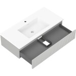 MEXEN/S - Rivel koupelnová skříňka 100 cm s umyvadlem Otis, 1 šuplík, reliéf , šedá mat/bílá mat 91A20-10023-1-BF62-W18M01
