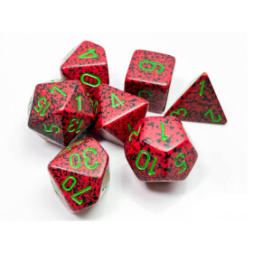 Sada kostek Chessex Speckled Polyhedral 7-Die Set - Strawberry CHX25304