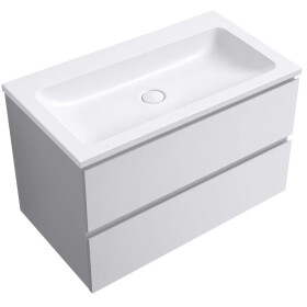CERANO - Koupelnová skříňka Carole - bílá matná + umyvadlo z lit. mramoru Amati - bílá matná - 100,8x49,5x46,8 CER-211851