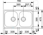 FRANKE - Euroform Nerezový dřez EFN 620-78, 780x475 mm 101.0120.102