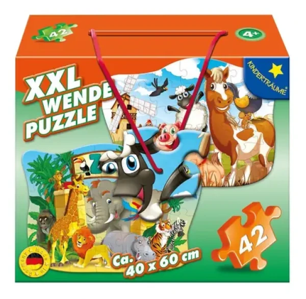 M.I.C. Oboustranné puzzle Zvířátka ze statku a ze ZOO XXL