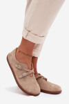 Kožené semišové polobotky Barefoot Dámské s pásky Zazoo N1271 béžové 38