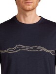 Pánské merino tričko s krátkým rukávem ICEBREAKER Mens 150 Tech Lite SS Tee Mounta Pulse, Midnight Navy velikost: S