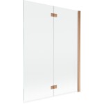 MEXEN - MIST vanová zástěna 130x150 cm 6mm 2-s, měď kartáčovaná, čirá, pravá 8A9-130-002-65-00-P