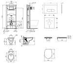 IDEAL STANDARD - ProSys Set předstěnové instalace, klozet Alpha se sedátkem, tlačítko Oleas M1, SoftClose, bílá ProSys120M SP40