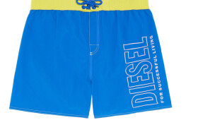 Pánské koupací šortky 00SV9U - 0PCAU 8HY modrá/žlutá - Diesel L modro-žlutá
