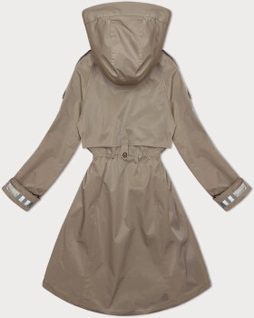 Tenká dámská bunda parka ve světlé khaki barvě s kapucí BH Forever (3) (BH-2403) odstíny zelené L (40)