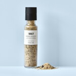 Nicolas Vahé Mořská sůl s rozmarýnem a černými olivami 310 g, béžová barva, černá barva, čirá barva