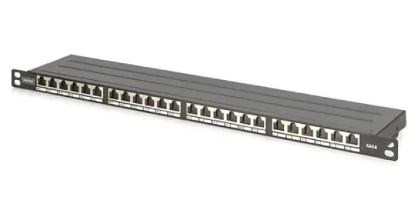 Digitus CAT6A High Density černý / Patch panel / 19" / 24 portů / stíněný / 0,5U (DN-91624S-SL-SH)