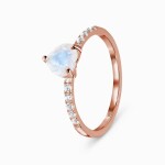 Royal Fashion prsten 14k zlato Vermeil GU-DR23089R-ROSEGOLD-MOONSTONE-TOPAZ Velikost: 7 (EU: 54-56)
