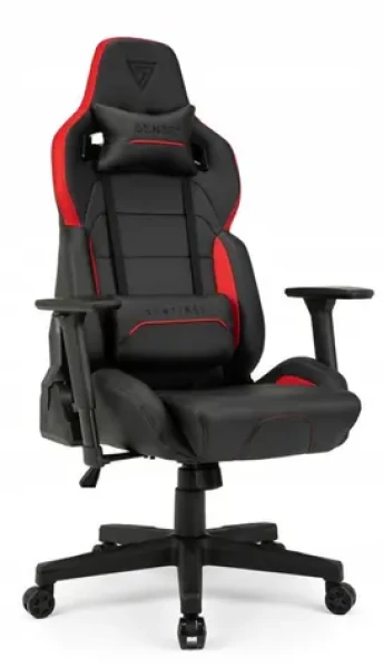 SENSE7 Sentinel černo-červená / Herní židle / Ekokůže / nastavitelná / pojezdová kolečka / nosnost 150 kg (5905669153638)