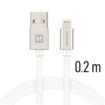 Swissten Textile USB/LIGHTNING 0,2