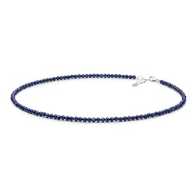 Korálkový náhrdelník Anais - Lapis Lazuli, stříbro 925/1000, Modrá 45 cm + 3 cm (prodloužení)
