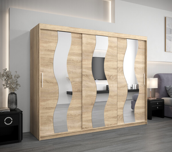 Šatní skříň Abi Se Barva korpusu: Dub Sonoma, Rozměry: 250 cm, Dveře: Dub sonoma