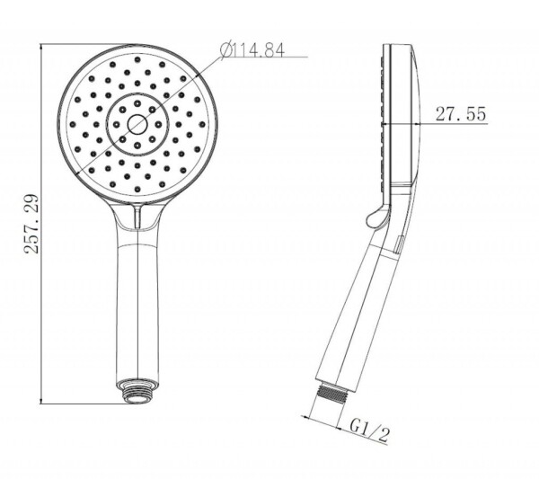 Kielle - Minor Sprchová hlavice 115, 3 proudy, chrom/světle šedá 20421011