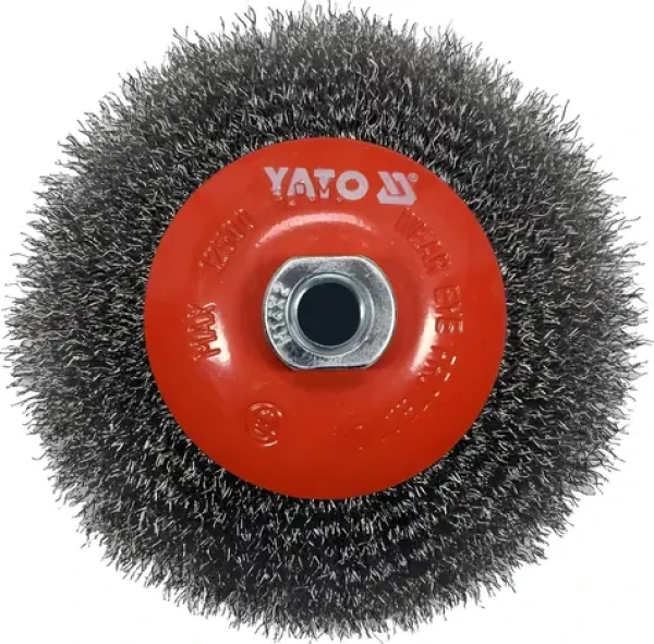 YATO Kartáč drátěný boční M14 x 125 mm INOX / Kartáč drátěný boční / M14 x 125 mm / INOX