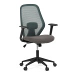 Židle kancelářská, látka zelená, houpací mechanismus, kolečka pro tvrdé povrchy