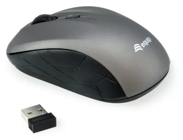 Equip Cestovní myš šedá / Bezdrátová myš / optická / 1600 DPI / 2,4 GHz / USB nano přijímač (245109)