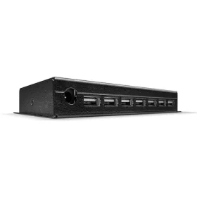 Lindy černá / USB hub / 7 portů / USB 2.0 / kovové tělo (42794)
