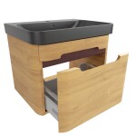 Koupelnová skříňka s umyvadlem SAT Fusion 57,5x43x45 cm dub medový mat SATFUSION60DMBKM SATFUSION60DMBKM