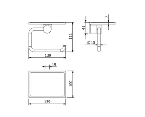 KLUDI - Vela R Držák toaletního papíru s poličkou, kartáčované zlato 58971N0