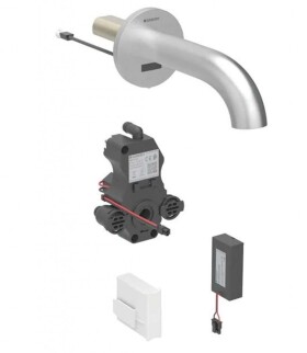 GEBERIT - Piave Elektronický umyvadlový ventil pod omítku, bateriové napájení, easy to clean, kartáčovaná nerez 116.284.SN.1