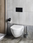 AQUALINE - SAMBA WC štětka závěsná, mléčné sklo, černá mat SB208