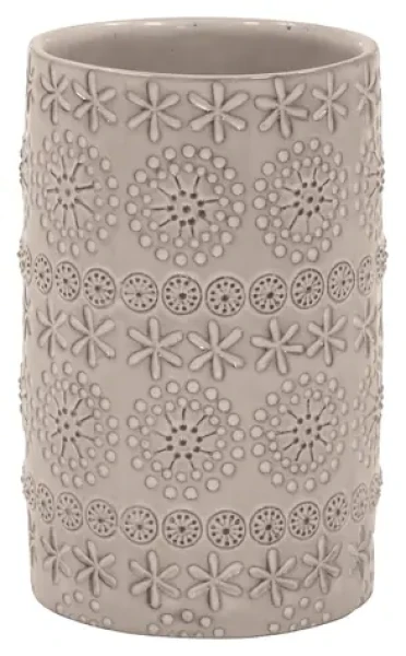 Spirella RELIEF kelímek na kartáčky béžový / porcelán / 7 x 11,5 cm
