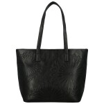 Trendy dámská koženková kabelka na rameno Serafina, černá