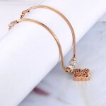 Ocelový náramek Daisy Gold - čtyřlístek, chirurgická ocel, Zlatá 18 cm + 3,5 cm (prodloužení)