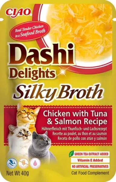 Churu Dashi Delights vývar kuře s tuňákem a lososem 40 g / Kapsičky pro kočky