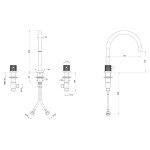 SAPHO - ULTRASAN tříprvková stojánková umyvadlová baterie, zlato mat UT017VG