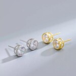 Elenys stříbrné rhodiované peckové náušnice s kubickou zirkonií Průměr kamene: Průměr: 4 mm