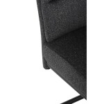 Židle jídelní, taštičkové pružiny v sedáku, madlo na opěráku, tmavě šedá látka, černý kov