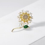 Brož Swarovski Elements Ricarda - design sedmikrásky, Zlatá