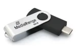 MediaRange 16GB černá, stříbrná / Flash disk / USB-C / USB 3.2 Gen 1 / Čtení 50 MB/s / Zápis 15 MB/s (MR1951)