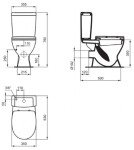 IDEAL STANDARD - Eurovit+ WC kombi se sedátkem, zadní odpad, bílá V337001