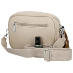 Stylová dámská koženková crossbody kabelka Erina, tmavě béžová