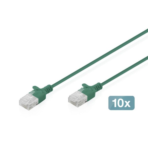 Digitus DK-1618-020S-G-10 RJ45 síťové kabely, propojovací kabely CAT 6 U/UTP 2 m zelená 10 ks