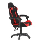 Herní křeslo, synchronní mechanismus, černá a červená látka, plast. kříž