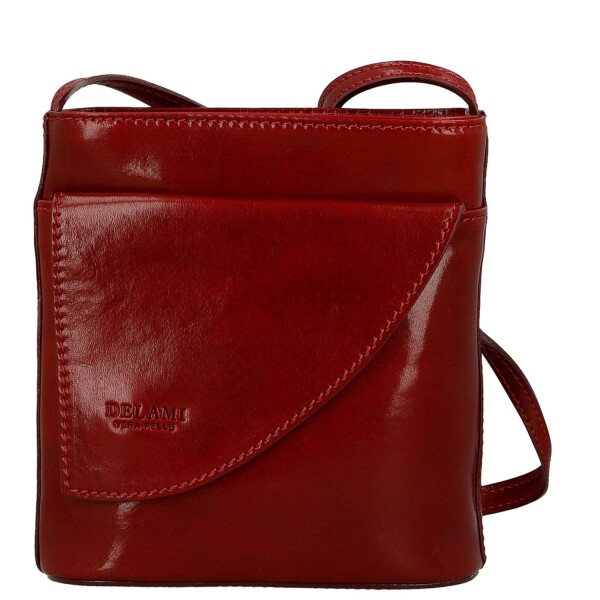 Luxusní dámská kožená crossbody kabelka Nica, červená