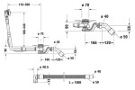DURAVIT - Příslušenství Vanová odtoková a přepadová souprava, bovden, chrom 792204000001000