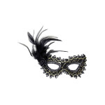 Smiffys.com Škraboška černá s peřím